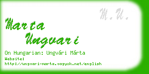 marta ungvari business card